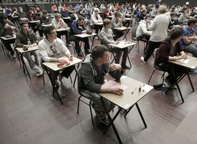 Student doing leaving cert exams